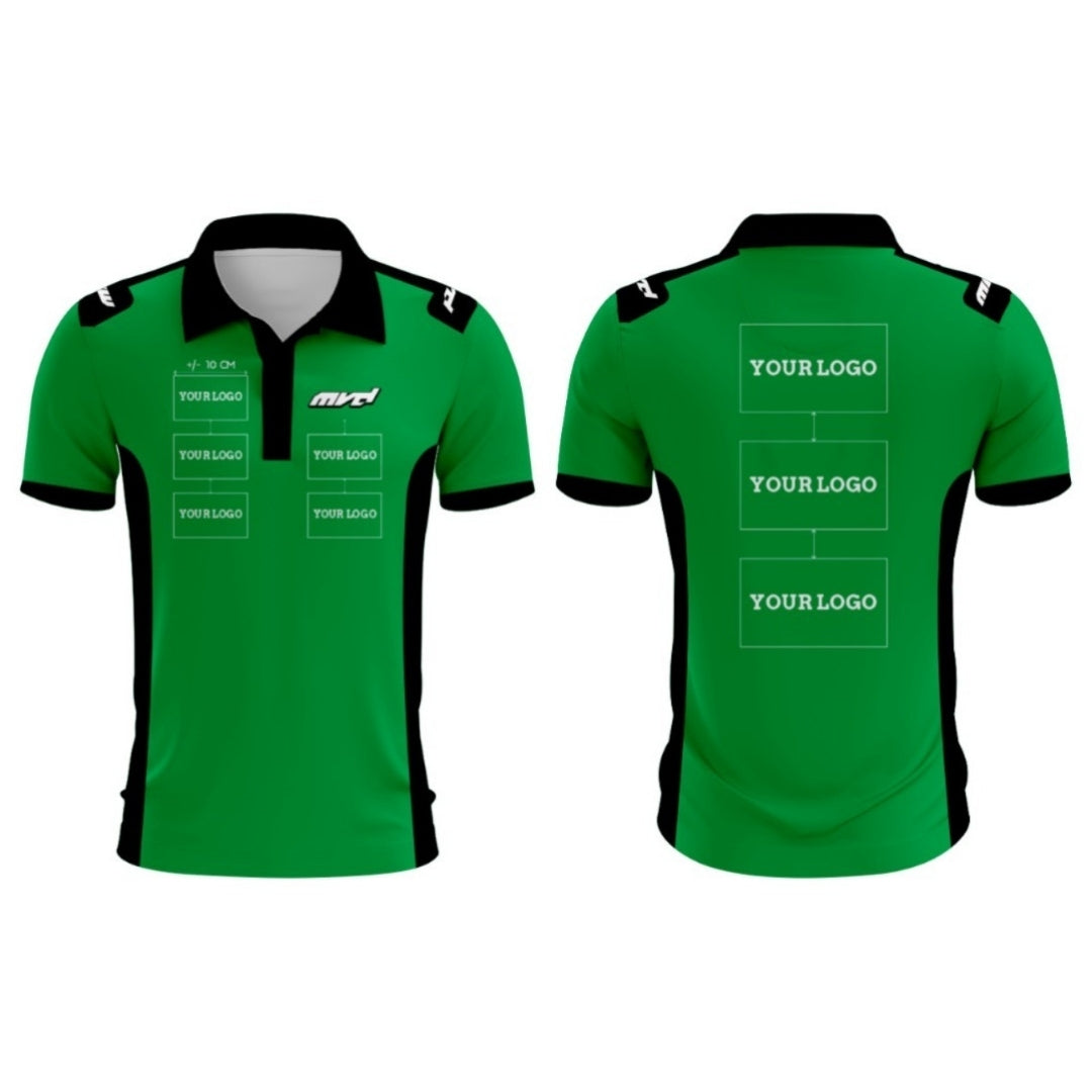 CUSTOM POLO - GREEN/BLACK