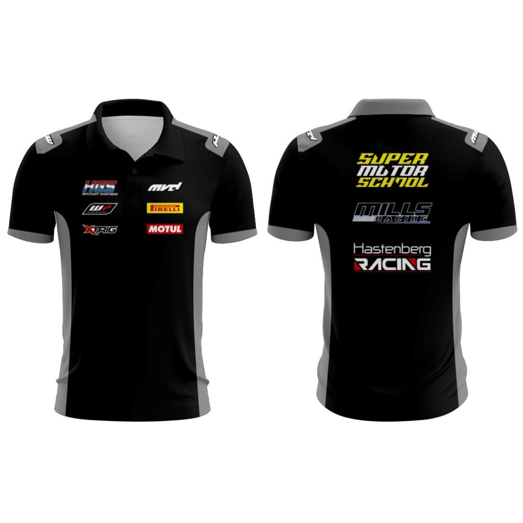 CUSTOM POLO - BLACK/GREY