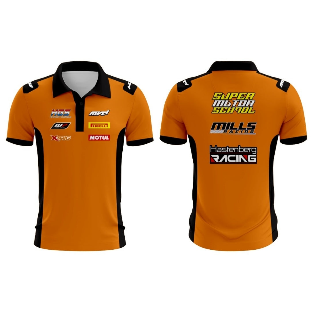 CUSTOM POLO - ORANGE/BLACK