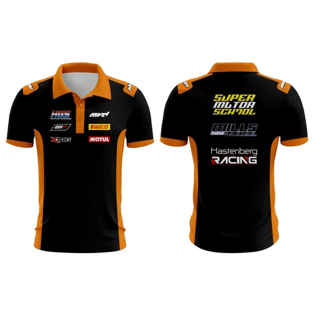 CUSTOM POLO - BLACK/ORANGE