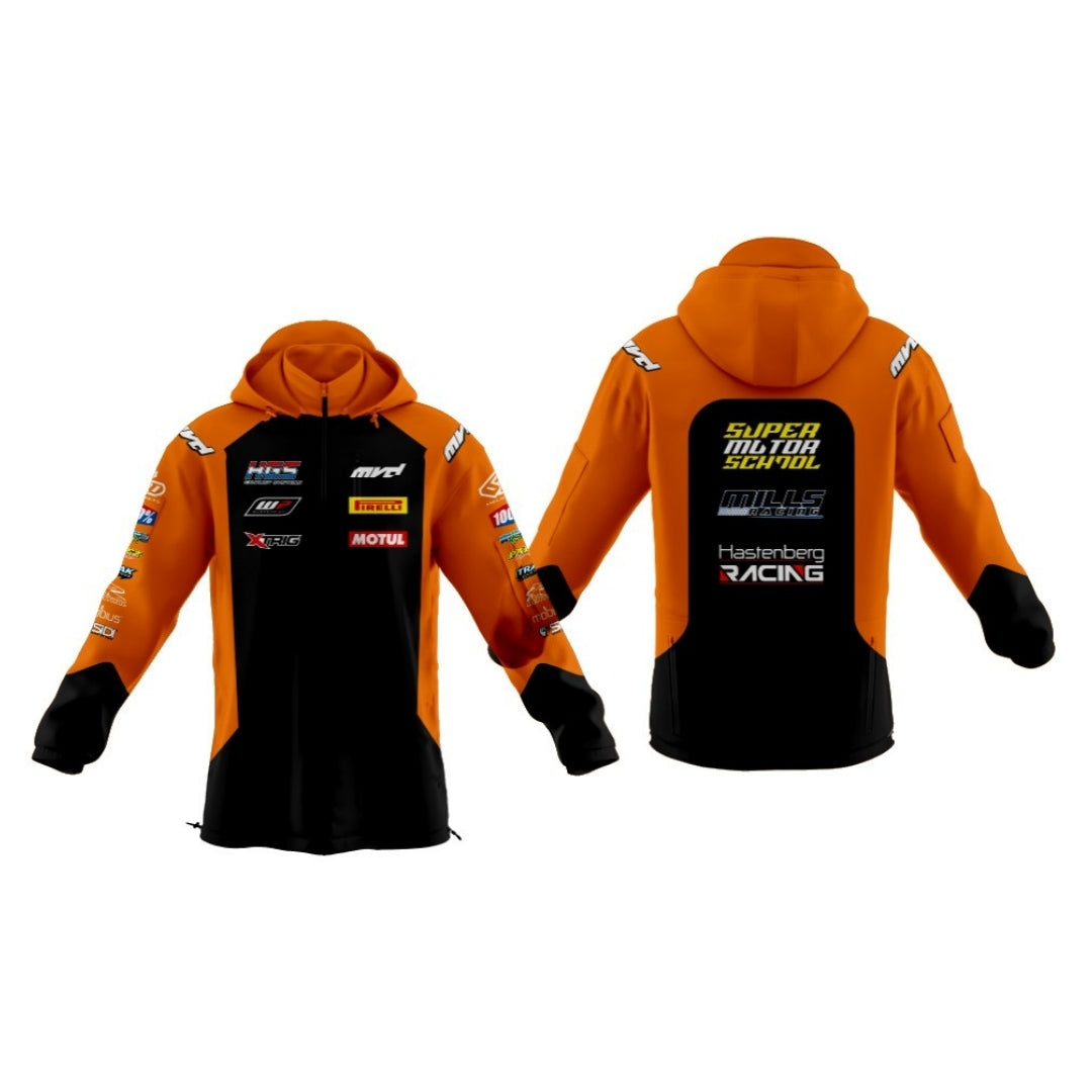 CUSTOM SOFTSHELL JACKET - BLACK/ORANGE